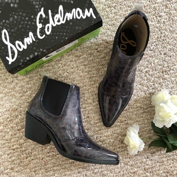 NEW Sam Edelman Winona Western Waterproof Rain Booties | Pointed Toe | Size 7 - Picture 1 of 15